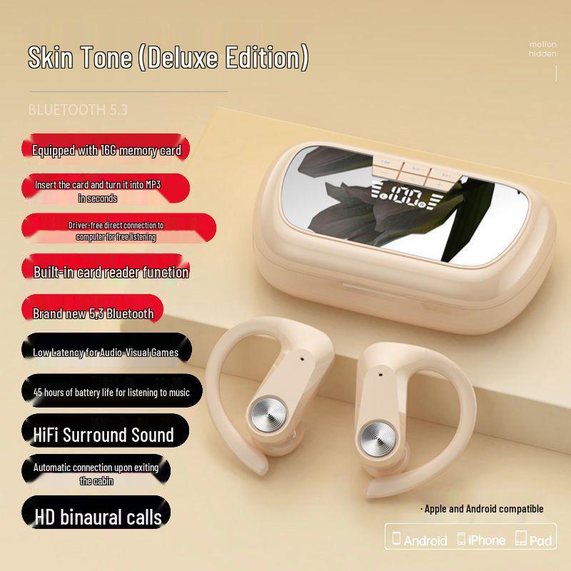 All-in-One Over-Ear Bluetooth Headphones with MP3 Player & Card Slot for Sport, Compatible with Apple & Android Devices