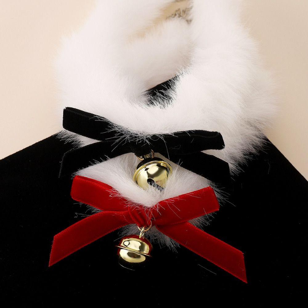 Hairball Bow Pendant Necklace Sweet Xmas Clavicle Chain Christmas Plush Choker Jewelry Accessories