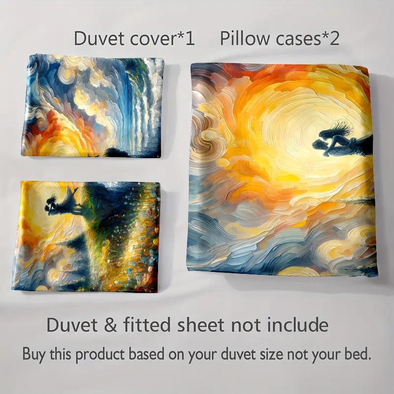 Colorful romantic scenery. Bedding Duvet cover sets Duvet covers Pillowcases gifts (1 * Duvet Cover 2 * Pillowcases, without duvet insert)