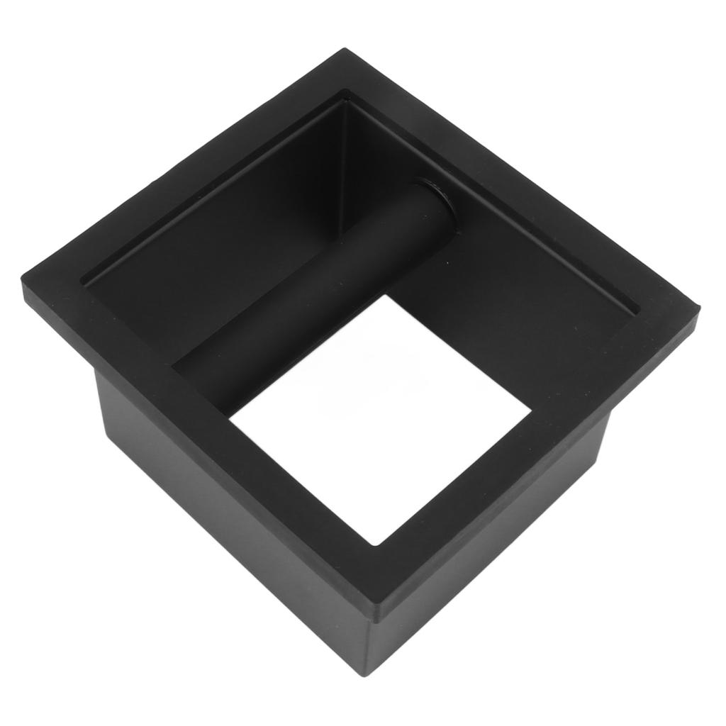 Coffee Ground Knock Box Square Bottomless Black Rubber PTFE Steel Residue Box for Cafe