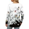 Женская рубашка с длинными рукавами, круглым вырезом и боковым разрезом, винтажный повседневный топ с цветочным принтом и листьями