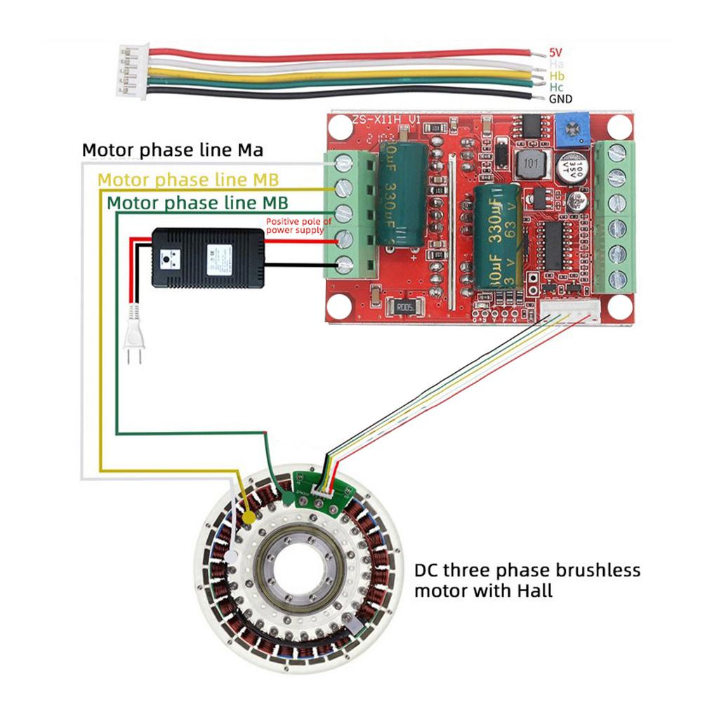 Высокомощные контроллеры двигателя 6-60 В 400 Вт, трехфазные аксессуары для бесщеточного двигателя с датчиками Холла для проектов