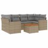 VidaXL Salon de Jardin avec Coussins 7 pcs, Canapés de Terrasse, Ensemble de Meubles de Patio, Mobilier d'Extérieur, Beige 3224022