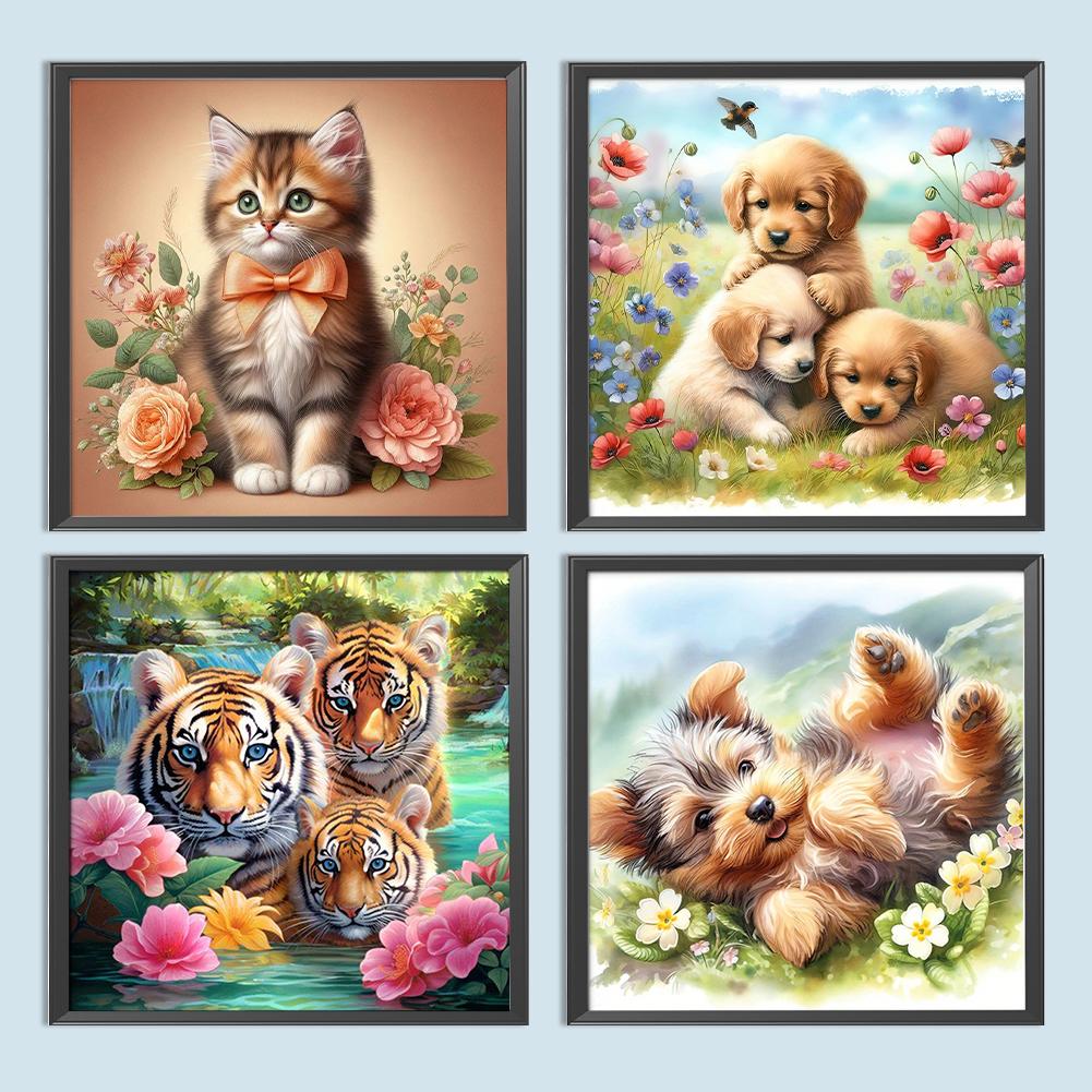 Набор для рисования по номерам на холсте DIY масляная живопись картина с изображением животных Декор для дома ~G