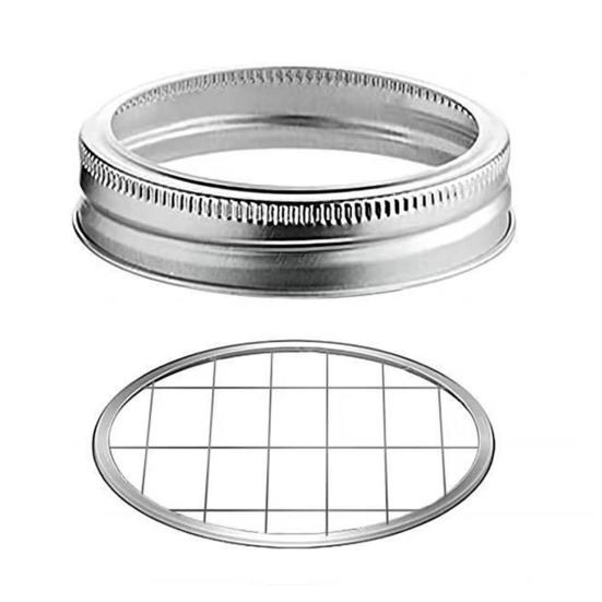 Metal Mason Jar Flower Lid Insert Wide Mouth Canning Jar Lid with Straw Hole Grid Organizer for Flowers Pens Toothbrushes