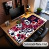 Skull Gothic Theme Custom Mouse Pad Personalized With Name Text Customized Desk Mat For Office Home Decor