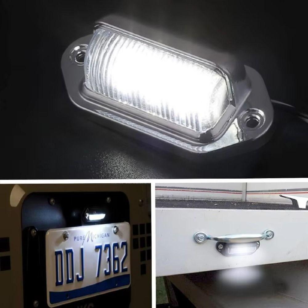 2Pcs 12V-24V LED License Plate Light Waterproof Side Lamp Step Bulbs Tail Lamp  Van Installation