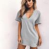 Летнее сексуальное свободное повседневное платье с глубоким v-образным вырезом и короткими рукавами для женщин