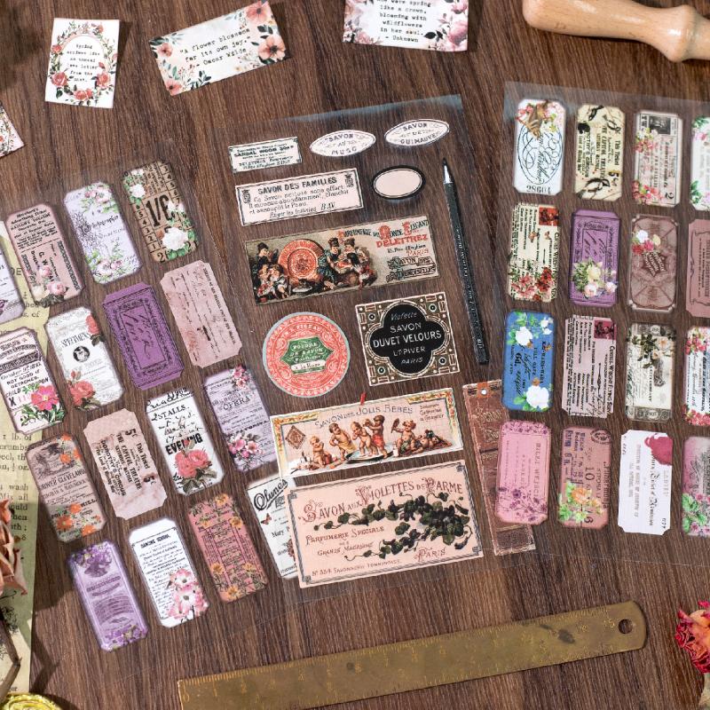 Journal GO 6pcs Vintage Literary Artist Collage Junk Journal Decorative Scrapbooking DIY Craft Stickers Retro Stationery Decals