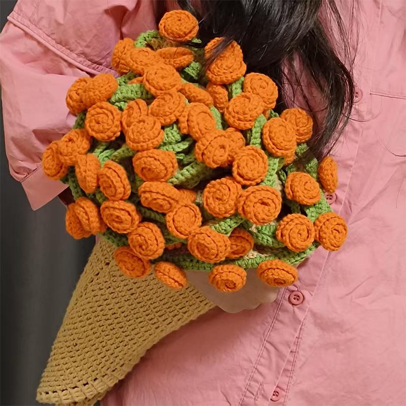 Diy Lily Of The Valley Rose Bouquet Blanket Handmade Weaving Material Pack Flower Carpet Gift