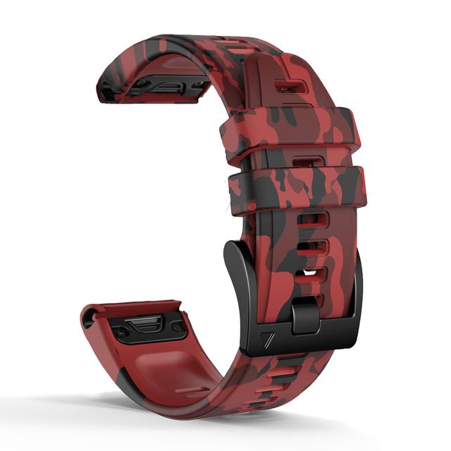 22 мм 26 мм Камуфляжный силиконовый ремешок для Garmin Fenix 7X 7 6X 6 Pro 5 5X Plus Epix 2 965 955 935 945 Смарт-часы Ремешок Браслет Наручный ремешок