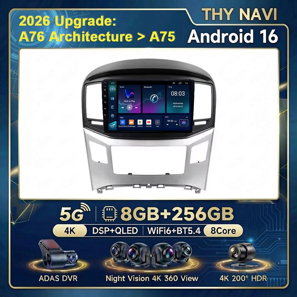 2K Incell Screen Android 16 CarPlay Car Radio For Hyundai H1 Grand Starex i800 TQ 2015 - 2018 Multimedia Video Player GPS Car