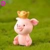 DIY Craft Bonsai Decoration Miniature Model Micro Pig Family Resin Ornaments Gold Ingot  Figurine