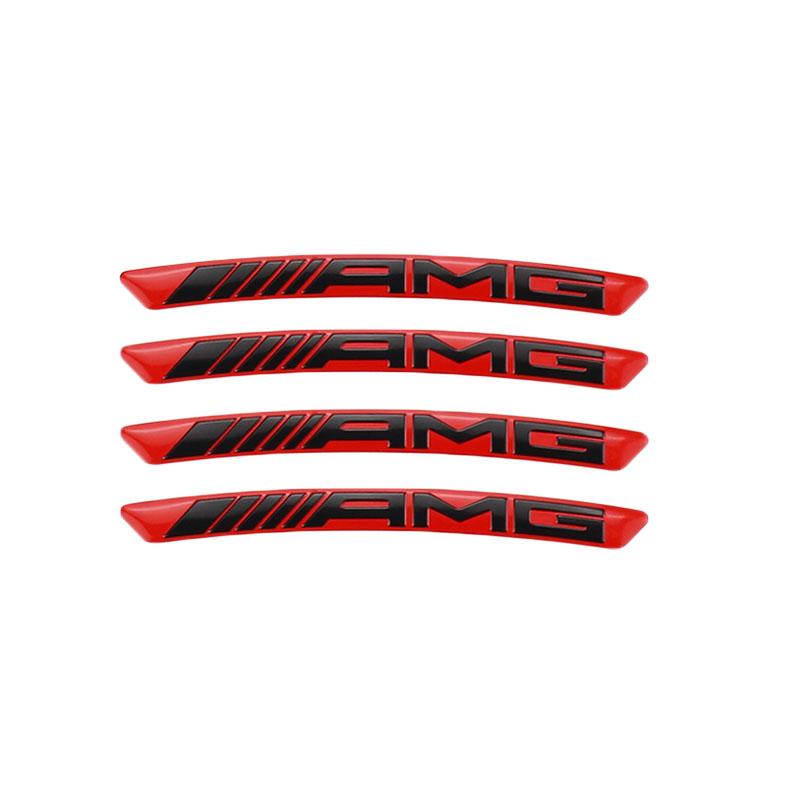 GMO3 4Pcs Car Tire Contour Stickers Metal Decorative Accessories For Mercedes Benz AMG W177 W176 X166 X167 C257 C218 X253 C118 C117