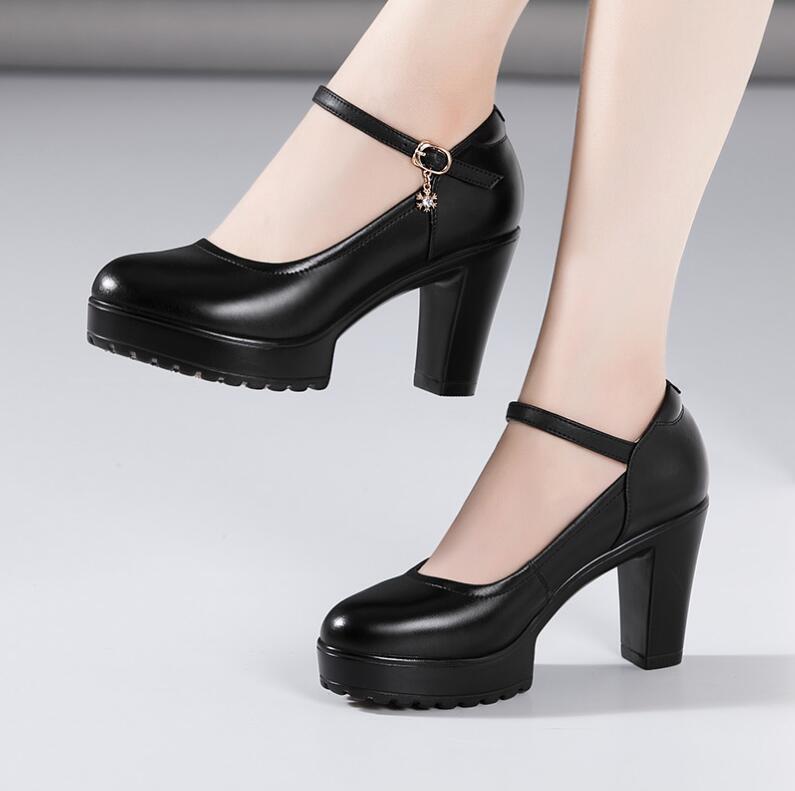 7 см 9 см 12 см натуральная кожа повседневные туфли на высоком каблуке сексуальные руслана коршунова толстые каблуки туфли-лодочки на платформе Мэри Джейн черные белые