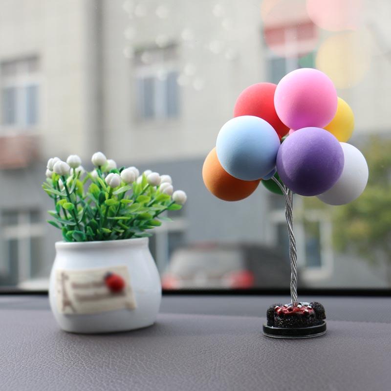 Love Balloon Bobblehead Car Dashboard Ornament Cute Spring Shaking Head Interior Decoration Auto Accessory