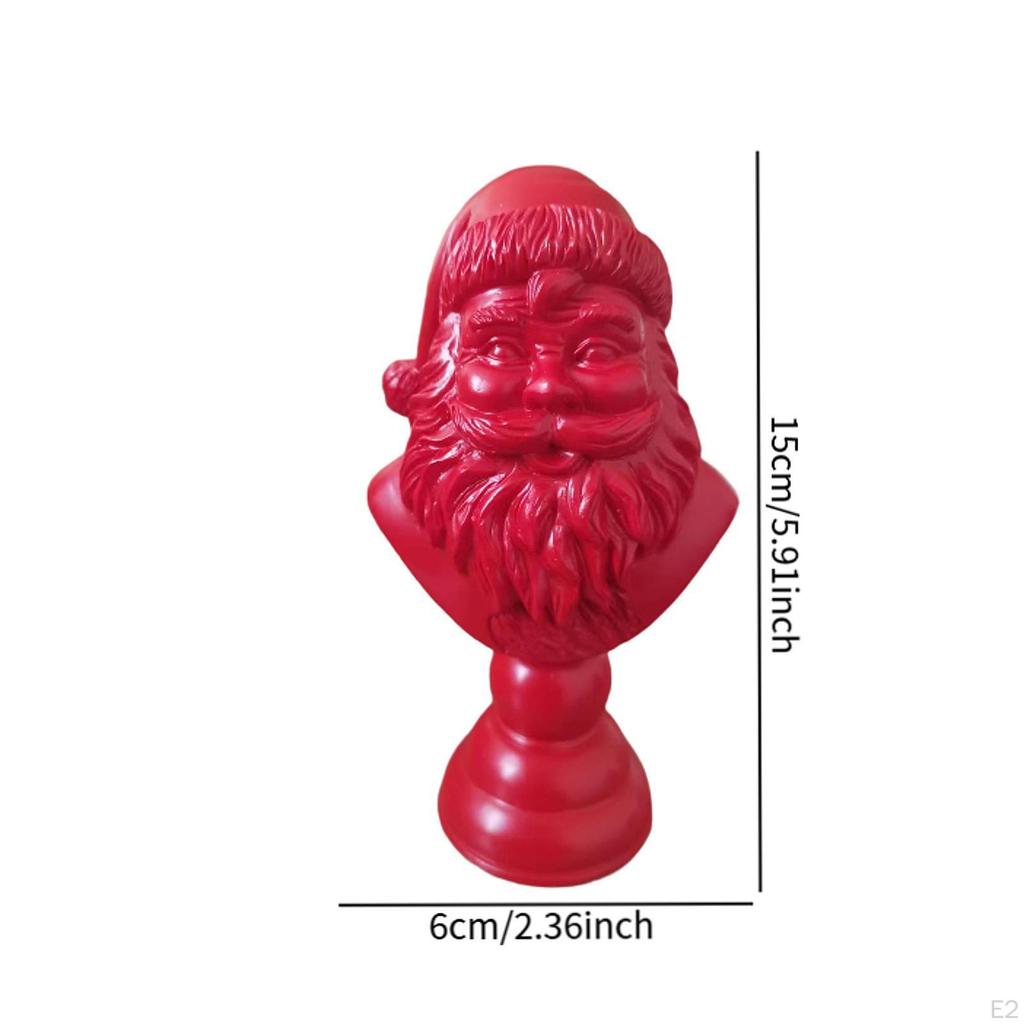 Santa Half Body Figurine Christmas Decoration Gift Red Collectible Sculpture Crafts for Apartment