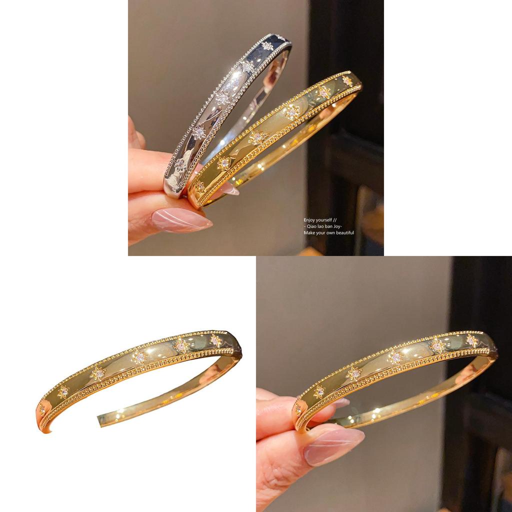 Retro Style Gold Plated Zirconium Bracelet With Geometric Design For Elegant Womens Accessories