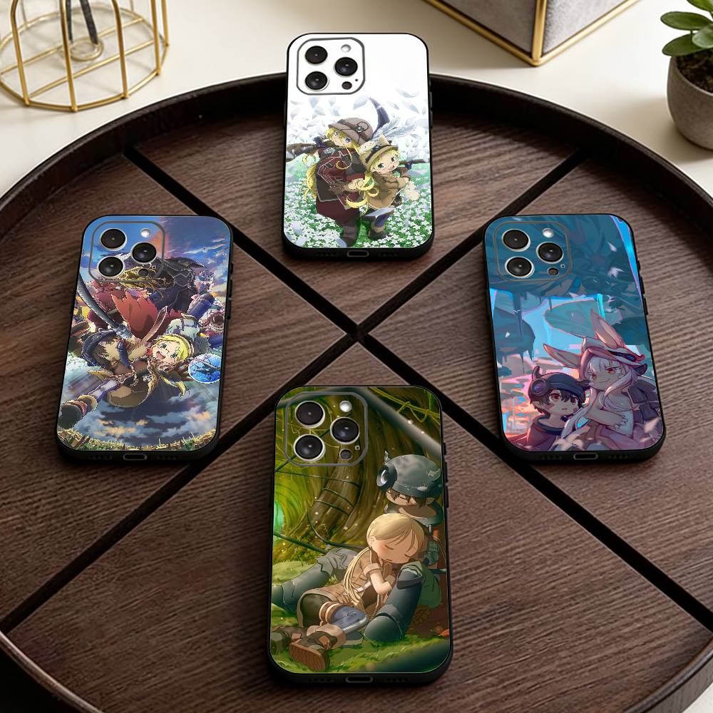 M-Made in Abyss Phone Case For iPhone 17,16,15,14,13,12,11 Plus,Pro Max,XS,Soft Silicone Black Cover