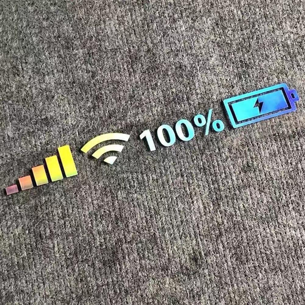 Автомобильные виниловые светоотражающие наклейки Wi-Fi уровень заряда батареи наклейки декор автомобиля забавная наклейка для авто декор аксессуары