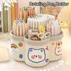 1Pcs DIY Sticker Rotating Pen Holder Large Capacity Office Desktop Stationery School Supplies