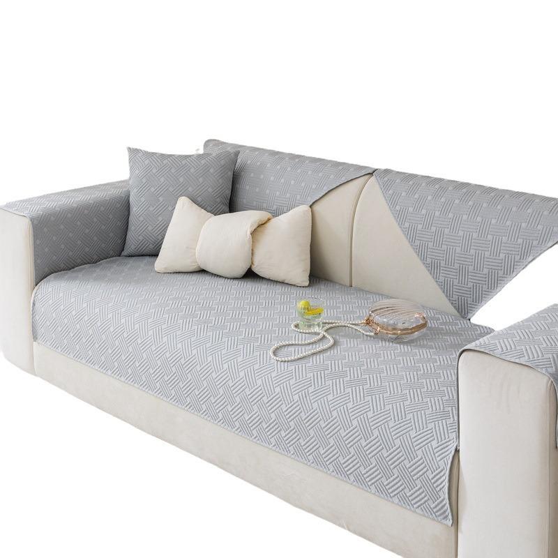 Summer Ice Silk Sofa Cushion, Summer Cold Feeling Mat Cushion, New Living Room Leather Sofa Non-slip Cover Cloth Towel
