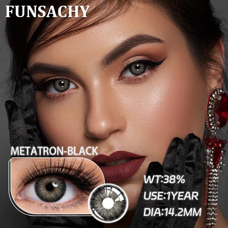 FUNSACHY 2pcs Contact Lenses for Eyes High Quality Circle Lenses Natural Beauty Pupils Grey Makeup Contact Lens Cosmetics Yearly