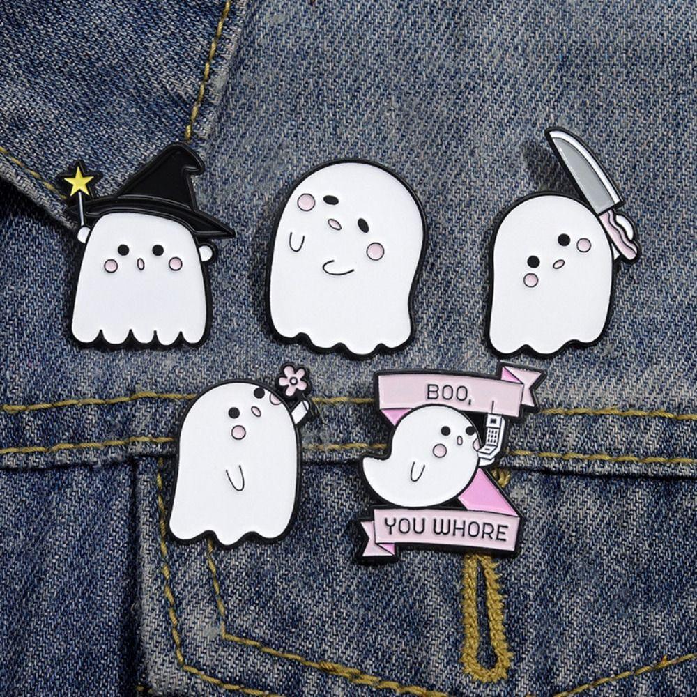 Zinc Zinc Alloy Little Ghost Brooch Enamel Clothing Accessories Teenage