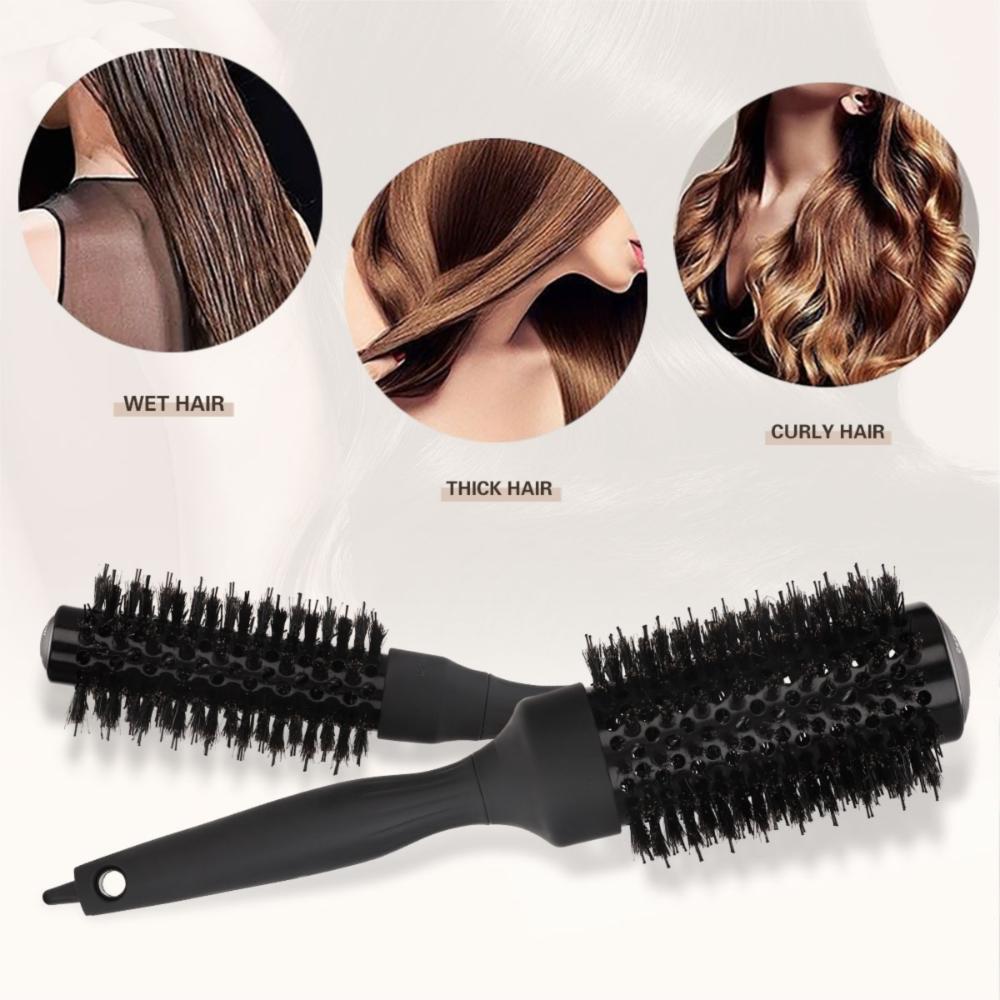 With Pointed Tail Round Rolling Brush Handle Hair Curling Brush Straight Twill Hair Comb Men/Women