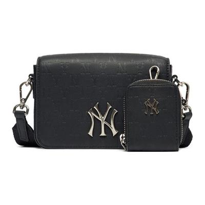 Серия Monogram NY Yankees Ретро Цветочный Принт Металлическая Сумка на Плечо Женская Сумка на Плечо Черная 3ACRS032N-50BKS