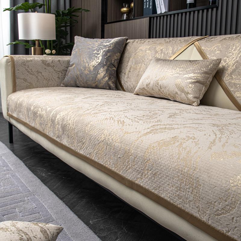 Dutch Velvet Gilding Technology Sofa Cover Sofa Cushion Four Season Couch Towel Anti Slip Light Luxury Leather Sofa Blanket Mat