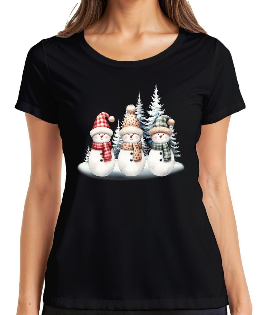 Snowmen - Christmas Xmas Gift Xmas Ladies T-Shirt