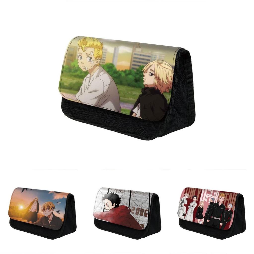 Пенал школьный полиэстеровый Tokyo Revengers большой вместимости с гладкой молнией