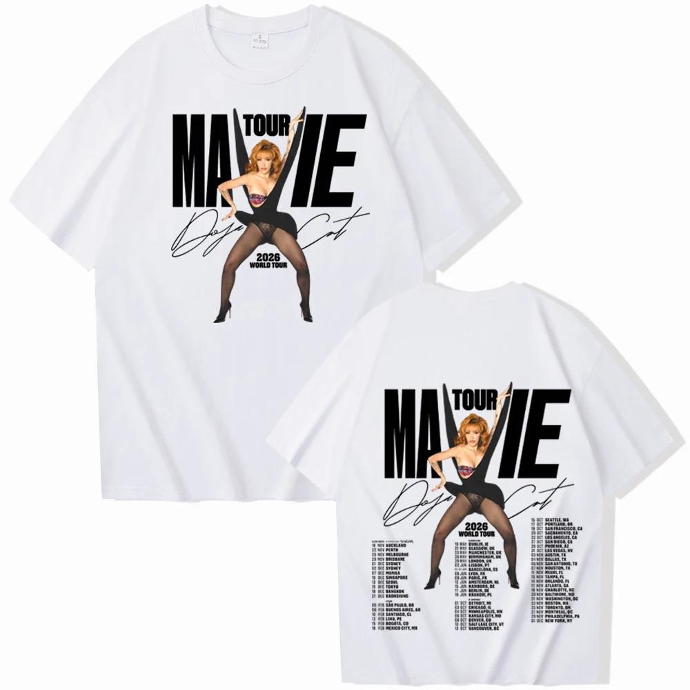 Футболка с графическим принтом Doja Cat Ma Vie World Tour Мужская Женская Харадзюку Круглый вырез Повседневная Хлопковая Футболка Оверсайз Подарок
