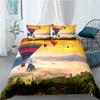 Air Balloon King Queen Duvet Cover Alpine White Clouds Bedding Set Natural Scenery Mountains Forests Polyester Quilt Cover