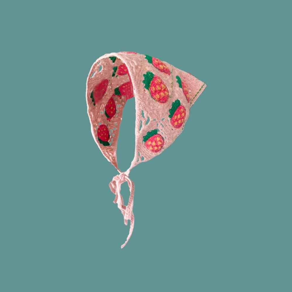 Вязаный Девочка Цветок Косынка Крючком Пляжный Отпуск Волосы Аксессуар Милая Треугольная Повязка на Голову