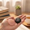 2pcs Pink Crystal Pocket Palm Stone Engraved Pattern Worry Stone  For Mindfulness
