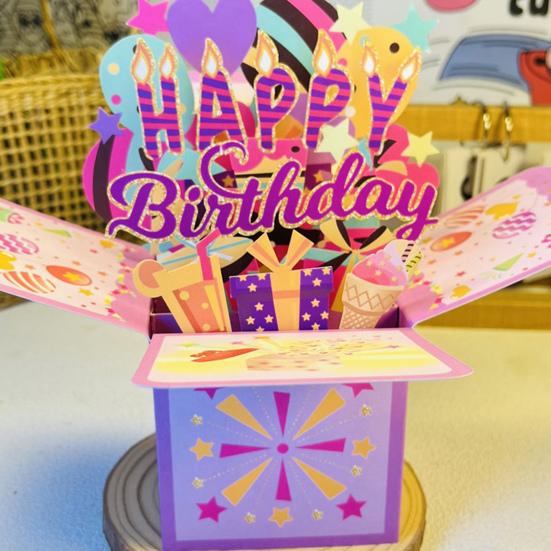С днем рождения Pop-Up Card 3D Подарочная коробка на день рождения для женщин и мужчин Складная