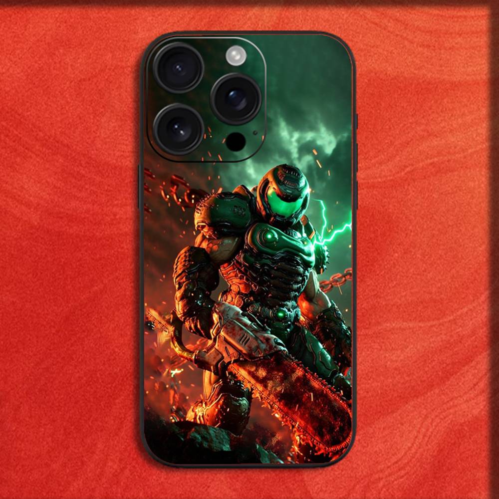 Чехол для телефона Game D-Doom Dark Ages для iPhone 16,15,14,13,12,11,Pro,XS,Max,XR,Plus,E,Mini Черный Ударопрочный