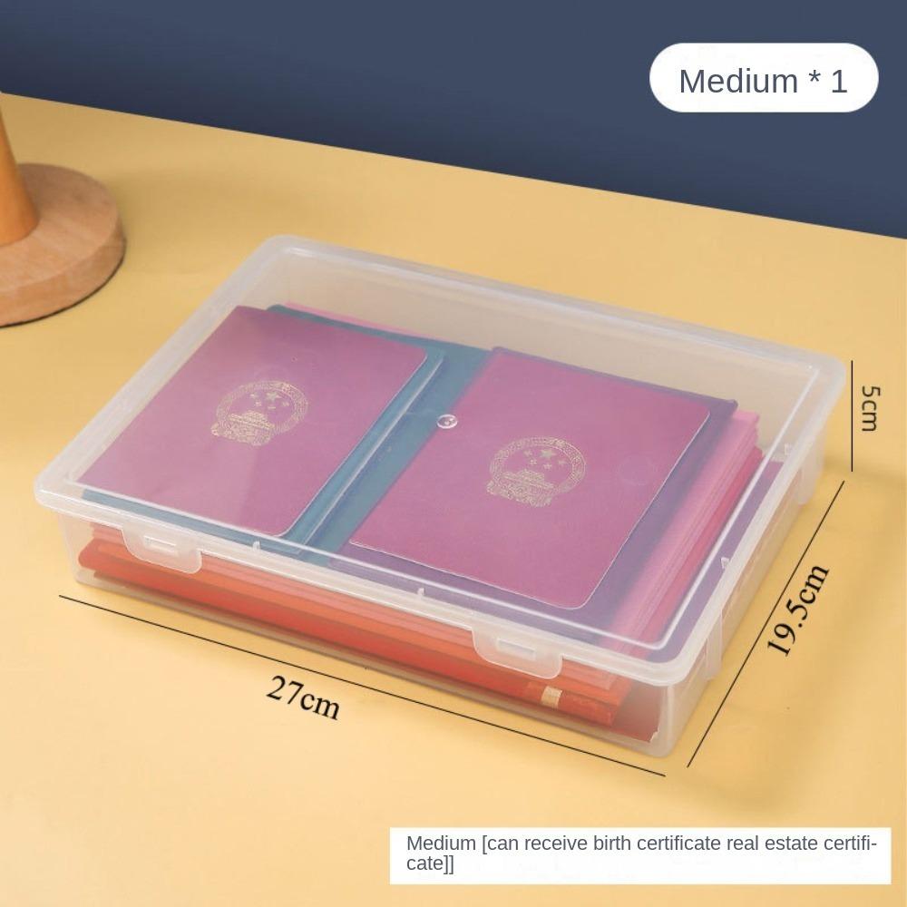 Plastic Document Organizer Clear A4 Organizing Box Dust Proof Storage Box