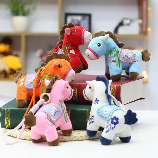 Horse Doll Plush Toy Auspicious Blessings Good Luck In Year of The Horse National Style Plush Doll Hanging Decoration