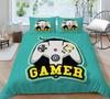 3D Game Handle Pattern Luxury Home Bedding Set Full Size Quilt Cover and Pillowcase for Boys and Men Game Lovers Room Bedroom Bedding