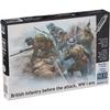 Master Box 1/35 Scale British Infantry Unit (5-Piece Attack) with Trench Miniature Diorama, Plastic Model Kit MB35114