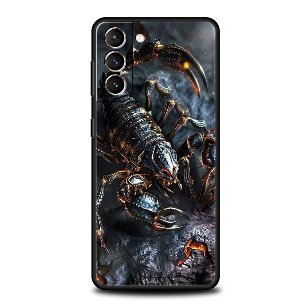 Мультяшный чехол-скорпион для Samsung Galaxy S26 Ultra S25 Plus S24 FE S23 S22 5G S21 S20 Черный Мягкий