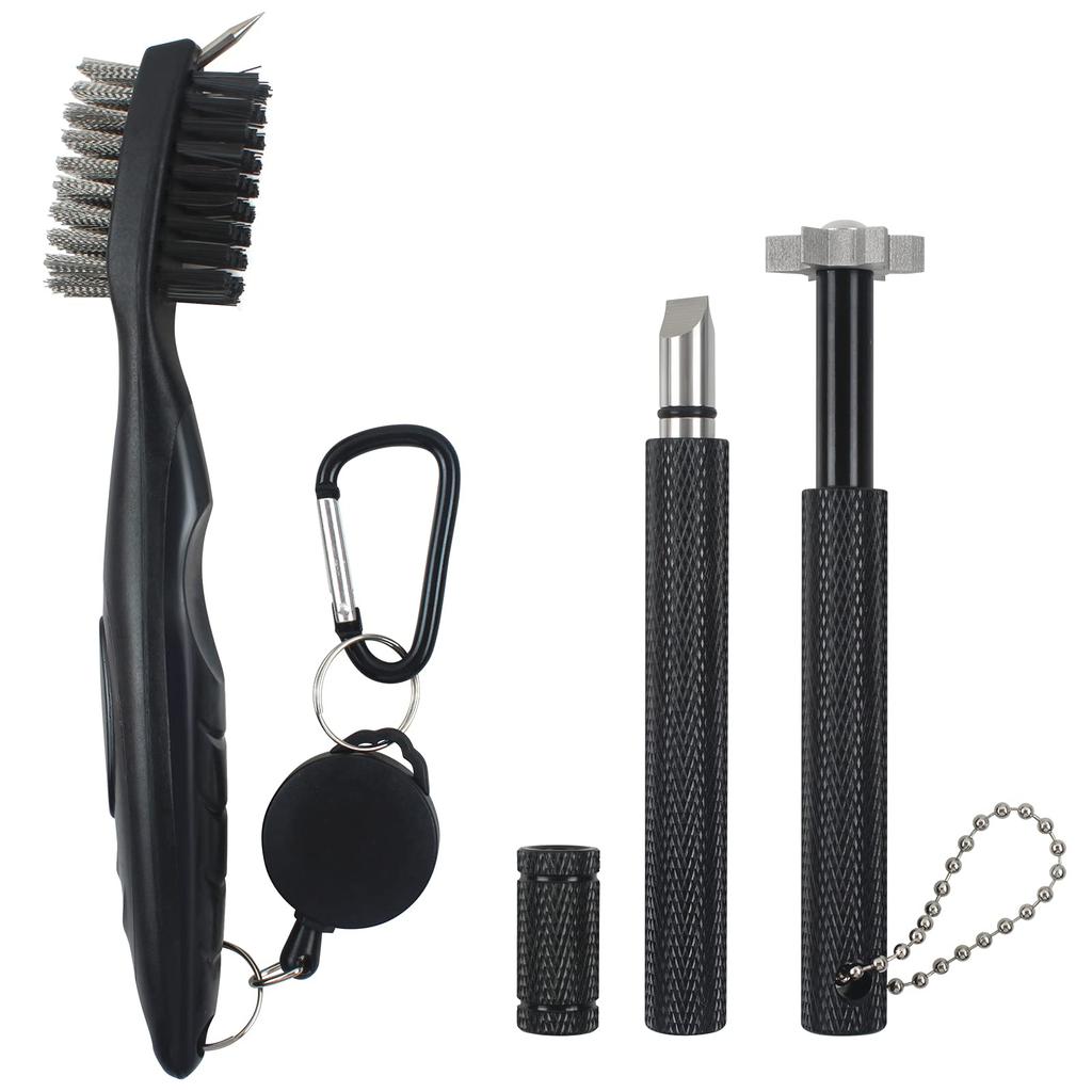 Набор инструментов для чистки клюшек VIPMOON Golf, железная щетка, точилка для канавок клюшек для гольфа, чистка клюшек для гольфа, принадлежности для обслуживания, карабин, портативный, легкий,