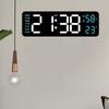 9 Inch Large Digital Wall Clock Temperature Humidity Week Display Auto Dimmable USB Powered Snooze Table Clock 12/24H DST Electronic LED Alarm Clock