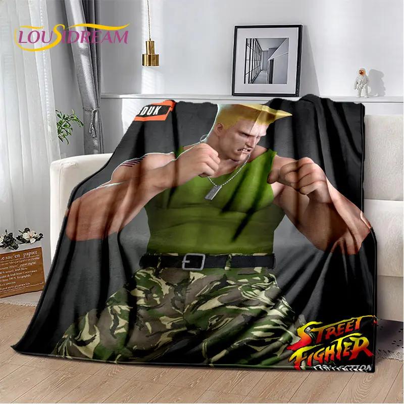 Ретро Игровой Street Fighter Геймер Мягкое Плюшевое Одеяло, Фланелевое Одеяло Плед для Гостиной Спальни Кровати Дивана Пикника Покрытие