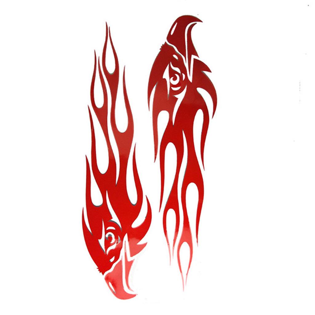 2 Pcs Custom Car Stickers DIY Kit Eagle Flame Pattern Reflective Scooter Bicycle Cool Decal Logo Reflective Styling