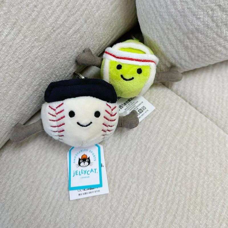 Очаровательный плюшевый брелок в виде бейсбольного и теннисного мяча, милая мягкая игрушка в подарок для детей