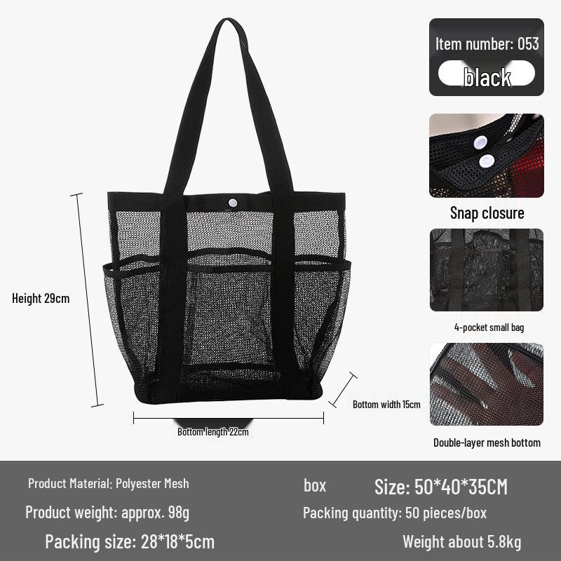 Портативная сетчатая сумка с несколькими карманами для плавания, полиэстеровый ручной пляжный органайзер